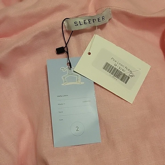 Sleeper Linen Pink Robe NWT - Picture 6 of 6